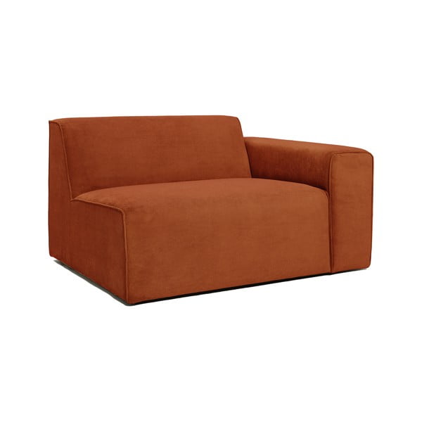 Pomarańczowy końcowy moduł sztruksowej sofy Scandic Sting, 124 cm, prawostronny-image-2