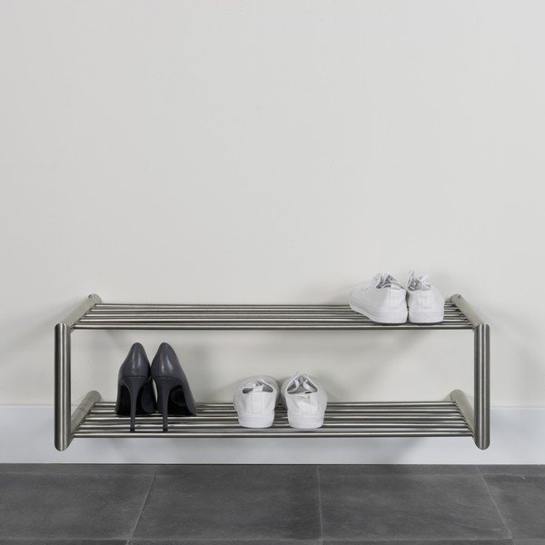 Metalowa wisząca szafka na buty w kolorze srebra 80x23x33,5 cm Soenz – Spinder Design-image-3