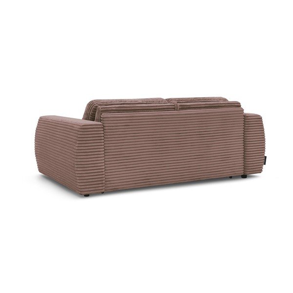 Różowa sztruksowa sofa do spania/rozkładana 240 cm Hugo – Bobochic Paris-image-4