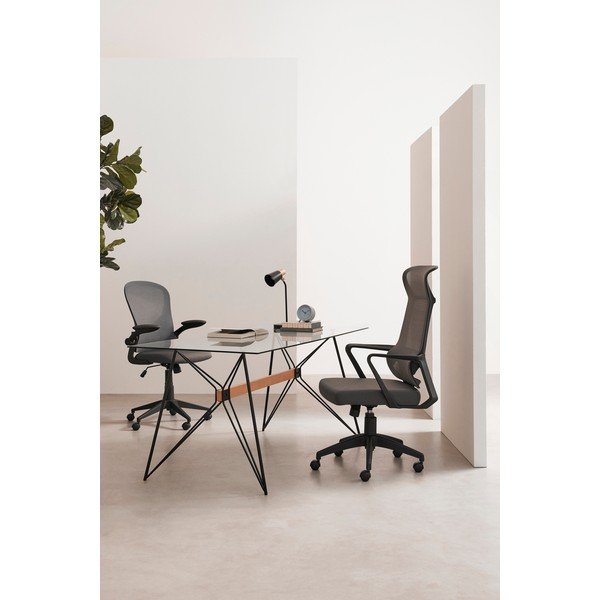 Czarne tapicerowane krzesło biurowe Hoboken – Yes Everyday-image-1