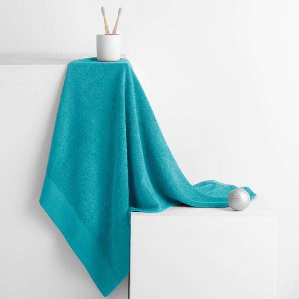 Turkusowy bawełniany ręcznik frotte 50x100 cm Amari – Restilo-image-1