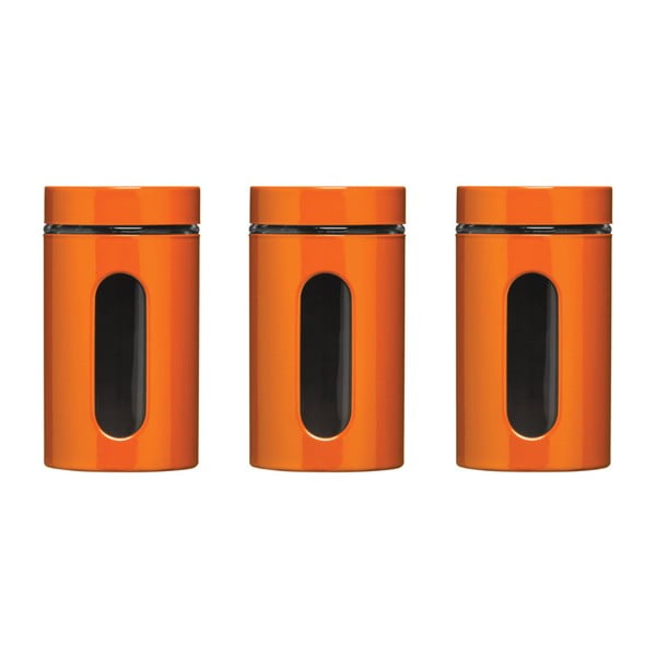Zestaw 3 pomarańczowych pojemników z wieczkiem Premier Housewares Orange Jars