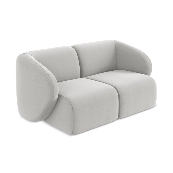 Jasnoszara aksamitna sofa 174 cm Lani – Makamii-image-2