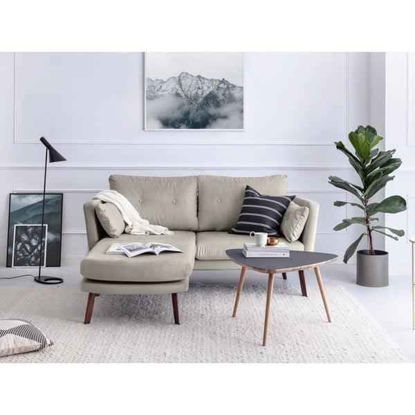 Jasnobeżowa sofa 3-osobowa Mazzini Sofas Elena, z szezlongiem po lewej stronie-image-1