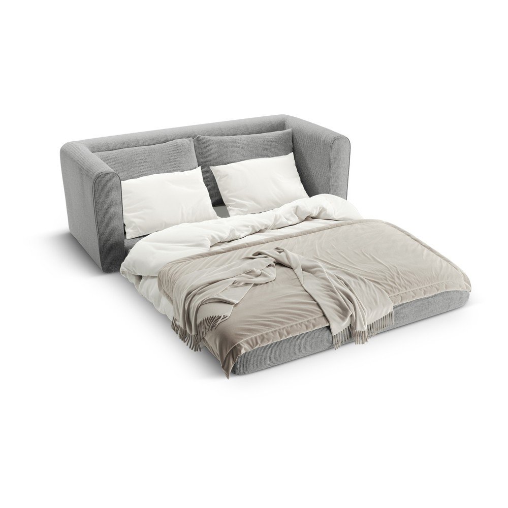 Jasnoszara rozkładana sofa 158 cm Lido – Micadoni (zdjęcie 2)