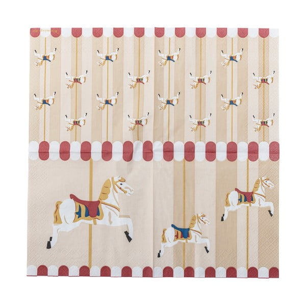 Papierowe serwetki zestaw 20 szt. 33x33 cm Merry-go-round – Bloomingville-image-3