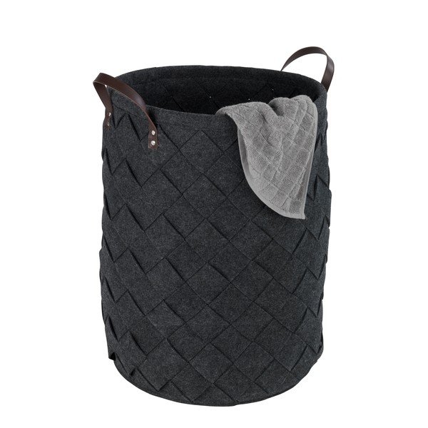 Czarny kosz na pranie Wenko Trovo, obj. 75 l-image-2