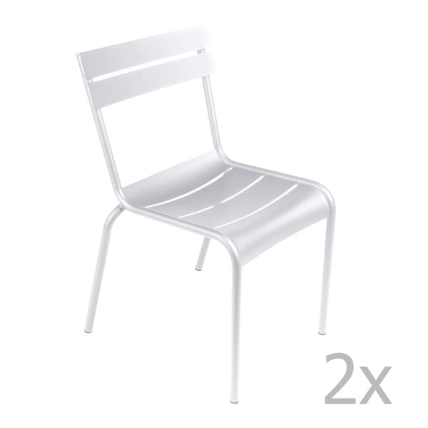 Zestaw 2 białych krzeseł Fermob Luxembourg