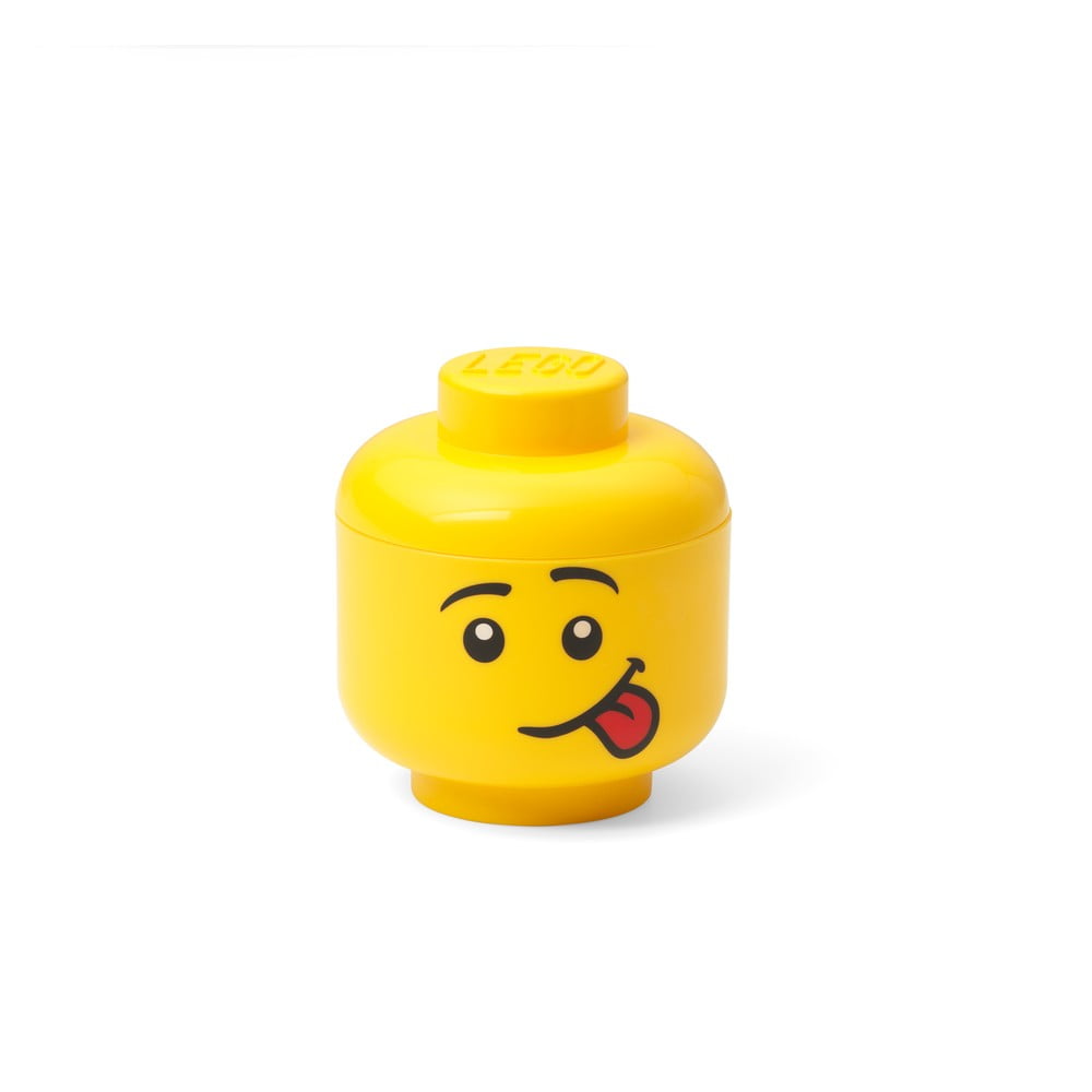 Żółte pudełko w kształcie głowy LEGO® silly, 10,5x10,6x12 cm