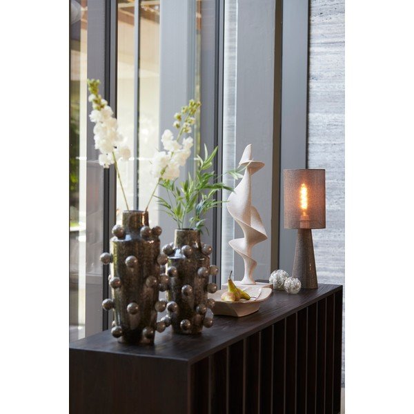 Brązowa lampa stołowa z tekstylnym kloszem (wysokość 58 cm) Micky – Light & Living-image-2