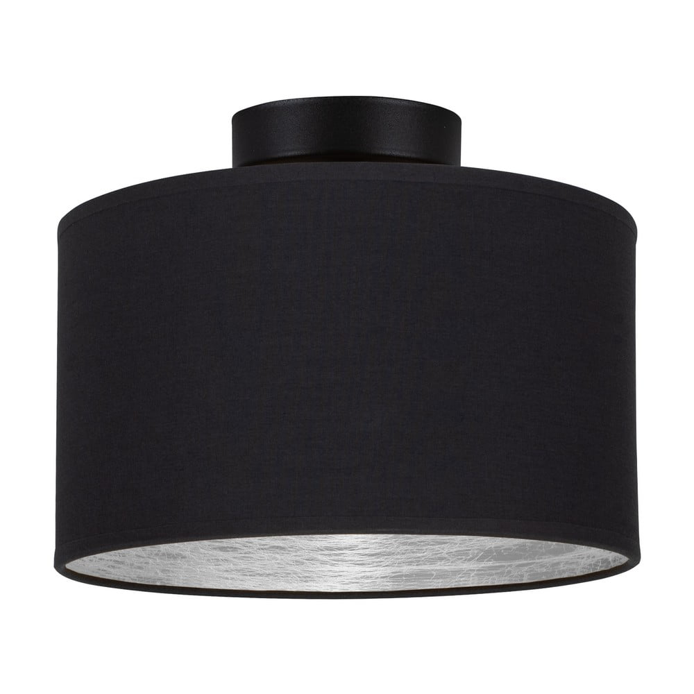 Czarna lampa sufitowa z detalem w srebrnym kolorze Bulb Attack Tres S, ⌀ 25 cm