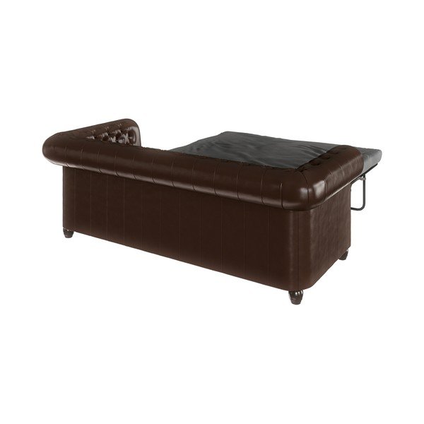 Ciemnobrązowa rozkładana sofa z imitacji skóry 203 cm York – Ropez-image-4