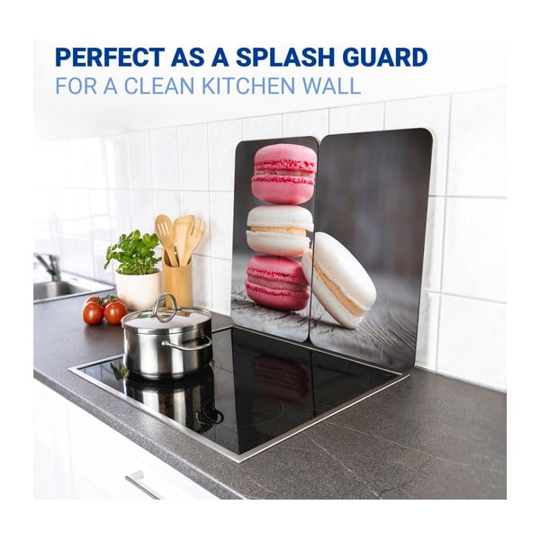 Zestaw 2 szklanych płyt ochronnych na kuchenkę Wenko Macarons, 52x30 cm-image-4