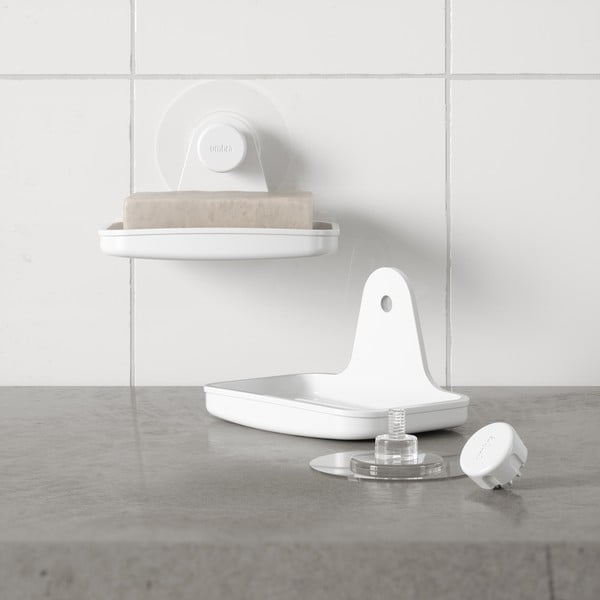 Biała mydelniczka bez wiercenia z plastiku z recyklingu Flex – Umbra-image-2