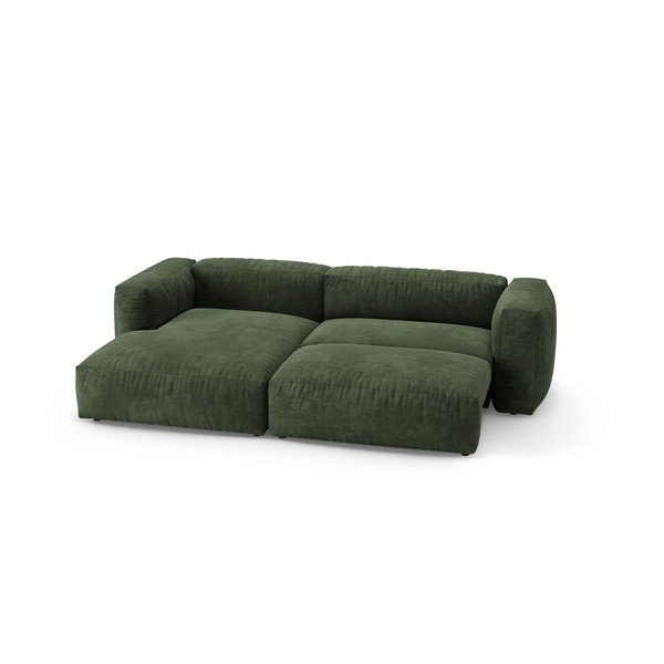 Zielony aksamitny rozkładany narożnik modułowy (lewostronny/z szezlongiem) – Micadoni -image-3