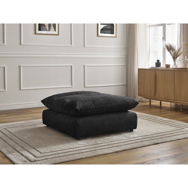 Czarny podnóżek z tkaniny szenilowej Neil – Bobochic Paris-image-1