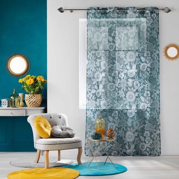 Niebieska firanka z woalu 140x280 cm Milady – douceur d'intérieur-image-2