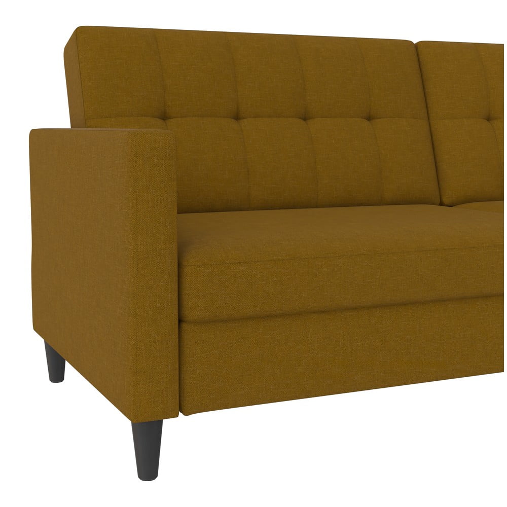 Żółta rozkładana sofa 82 cm Hartford – Støraa (zdjęcie 9)
