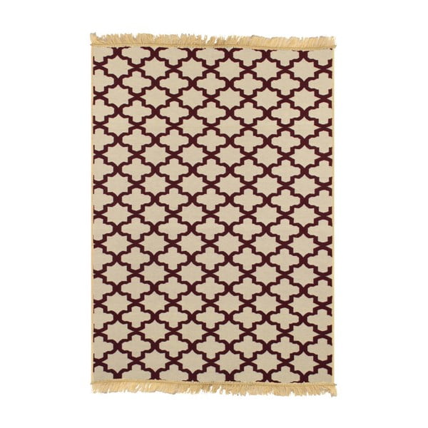 Bordowo-beżowy dywan Ya Rugs Yildiz, 80x150 cm
