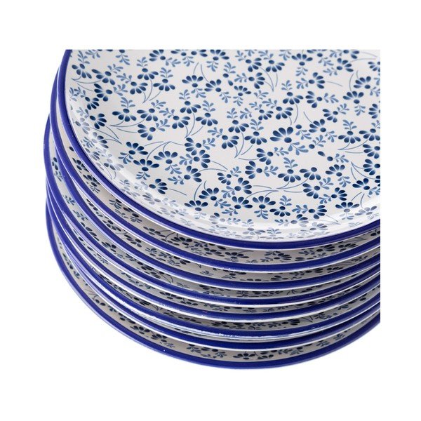 Niebiesko-biały talerz Unimasa Meadow-image-2