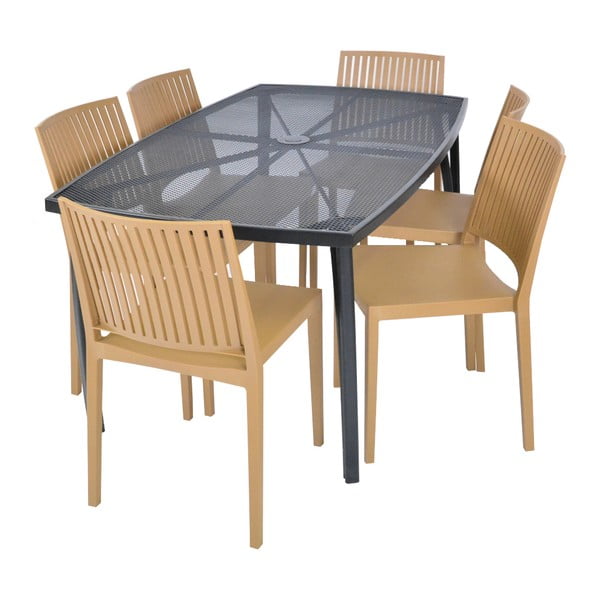 Brązowe plastikowe krzesło ogrodowe Bars – Rojaplast-image-1