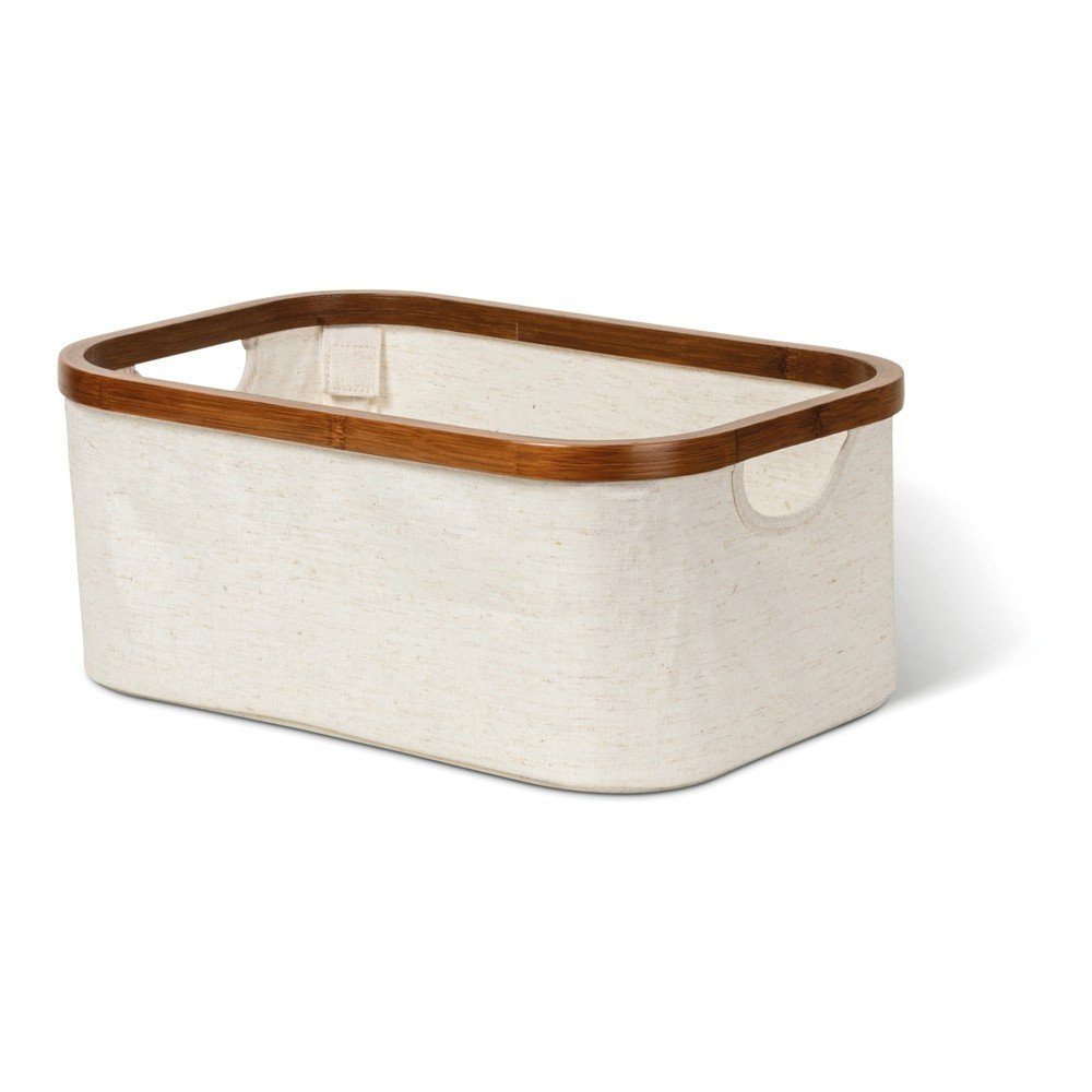 Kremowy tekstylny pojemnik 38x26x16 cm Bamboo/Linen – Bigso (zdjęcie 7)
