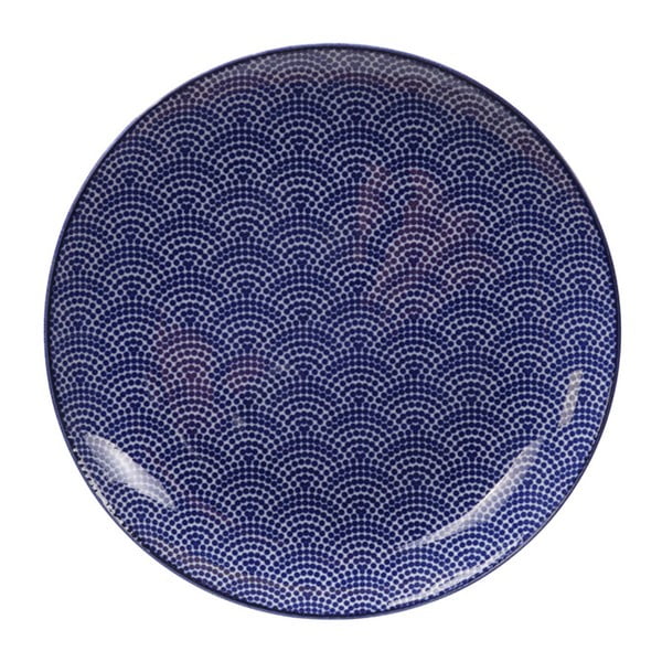Niebieski talerz porcelanowy Tokyo Design Studio Dots, ø 25,7 cm