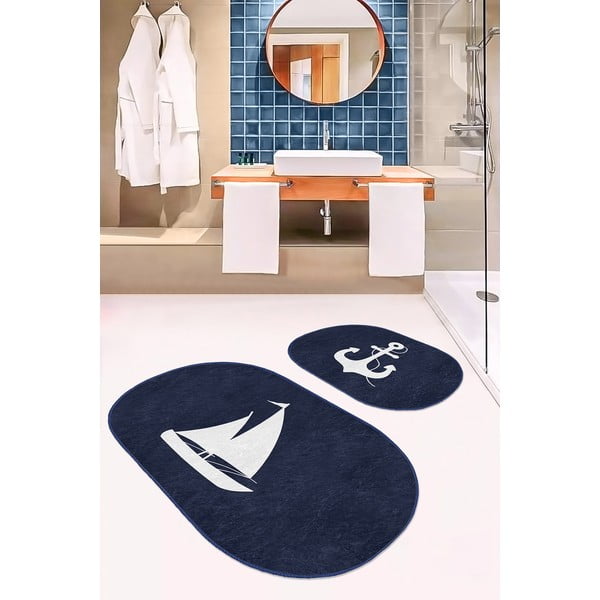 Niebieskie dywaniki łazienkowe zestaw 2 szt. 60x100 cm – Mila Home-image-1