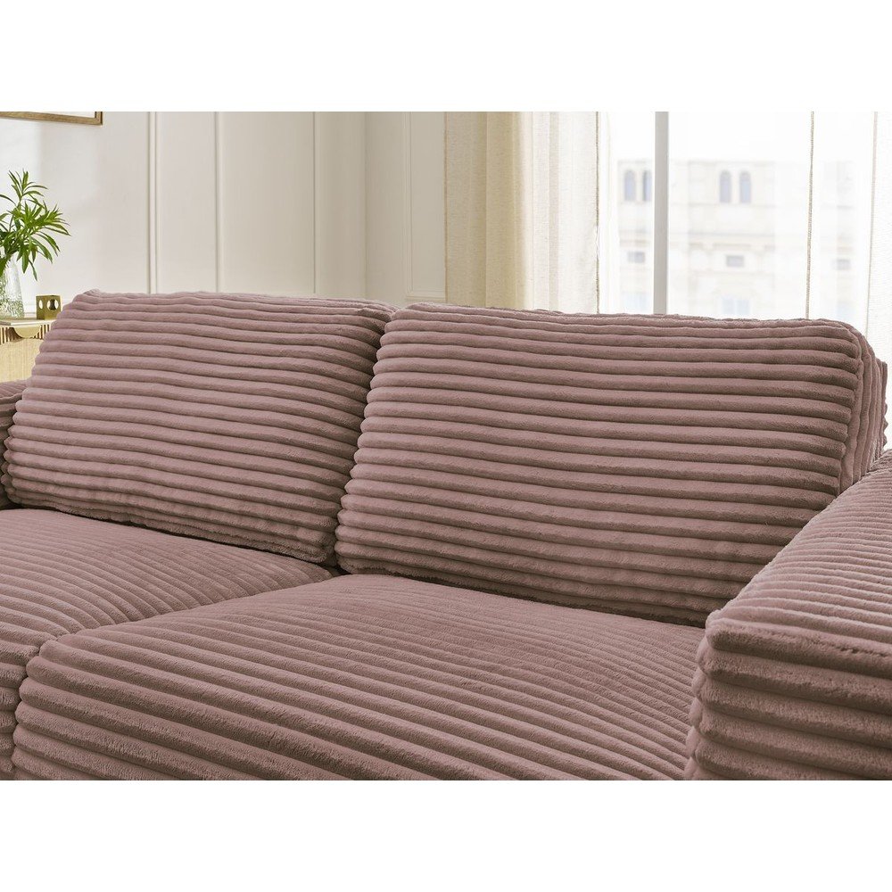 Różowa sztruksowa rozkładana sofa do spania 240 cm Hugo – Bobochic Paris (zdjęcie 5)