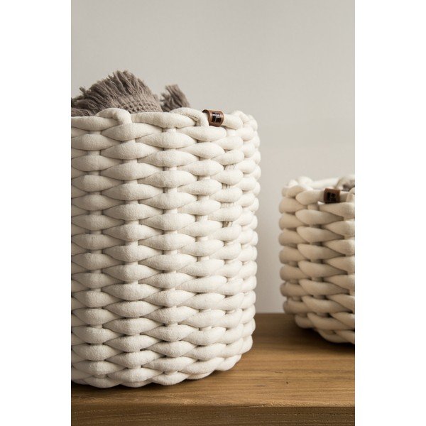 Tekstylny koszyk ø 25x25 cm Peach Skin Round M – Bigso-image-2