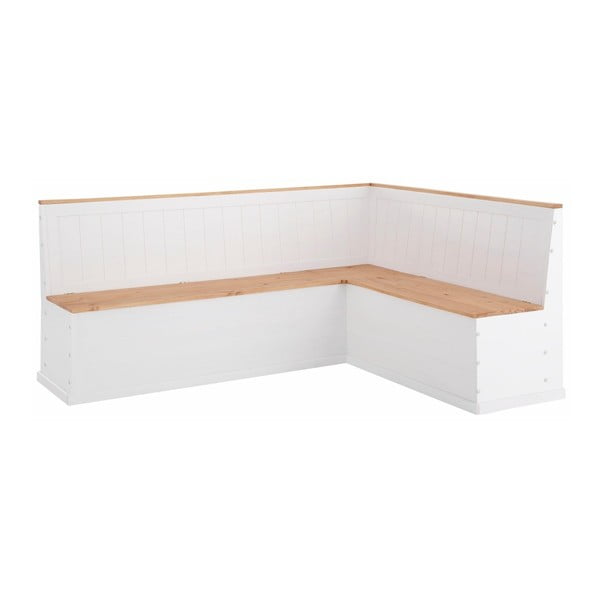 Biała ławka narożna z litego drewna sosnowego Støraa Silas-image-3