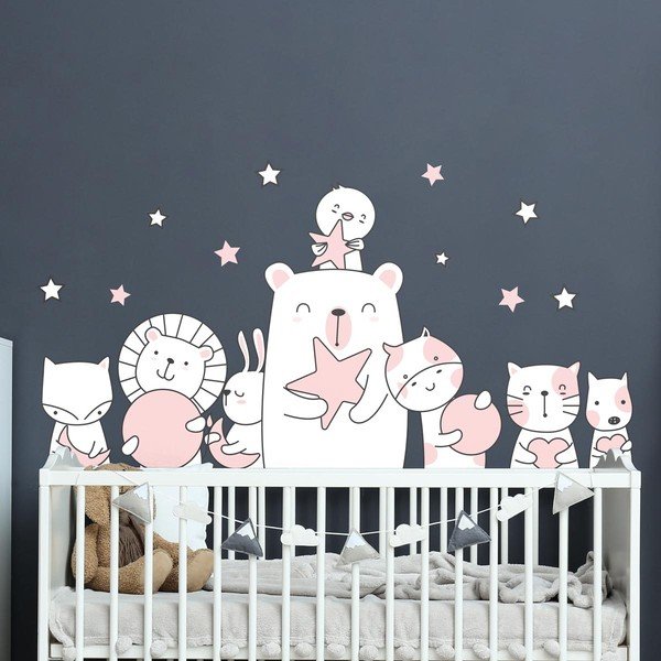 Naklejka ścienna dla dzieci Ambiance Star Guardian Animals, 90 x 60 cm-image-1