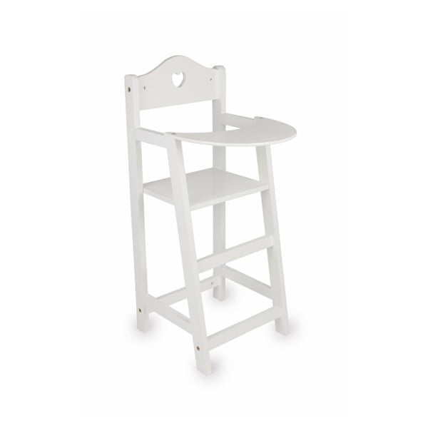Białe krzesełko drewniane dla lalek Legler Doll‘s