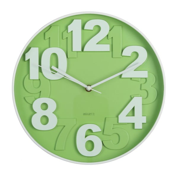 Zielony zegar ścienny Ixia