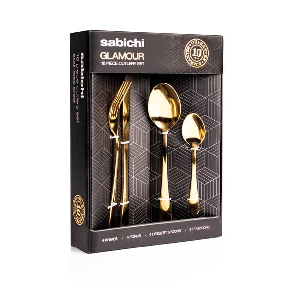 16-częściowy komplet sztućców w kolorze złota Sabichi-image-1