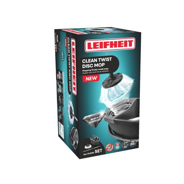 Mop rotacyjny z wiadrem Clean Twist Disc Mop Ergo Black – LEIFHEIT-image-2