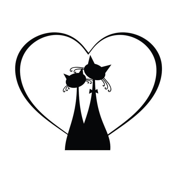 Czarna naklejka Ambiance Cat Couple-image-2