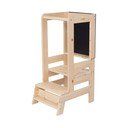 Pomocnik kuchenny dla dzieci z litego drewna sosnowego w naturalnym kolorze Montessori – Meowbaby