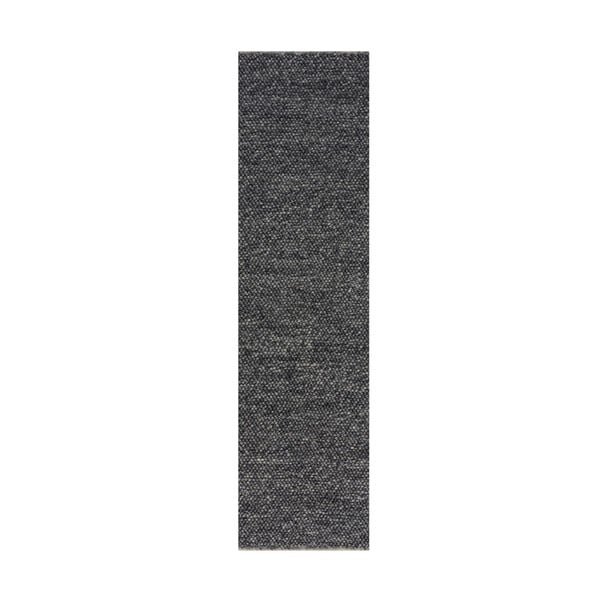 Ciemnoszary chodnik wełniany Flair Rugs Minerals, 60x230 cm