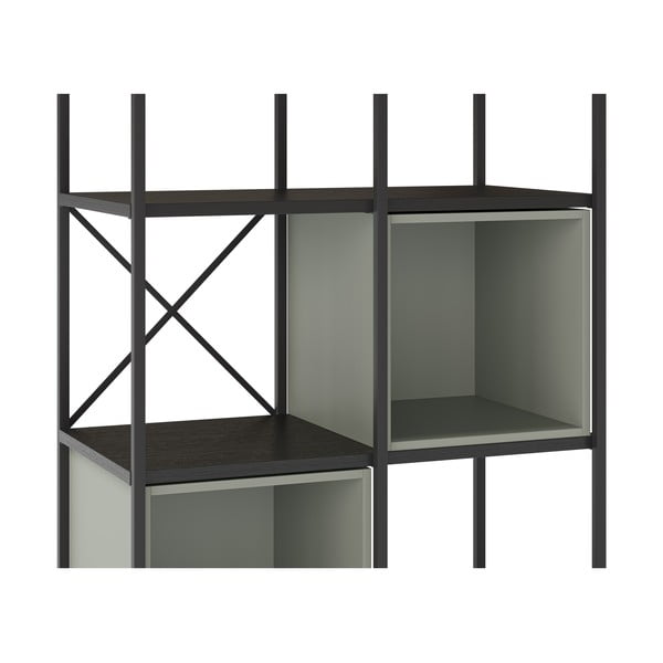 Zielono-czarny regał 71x179 cm Anya – Marckeric-image-4