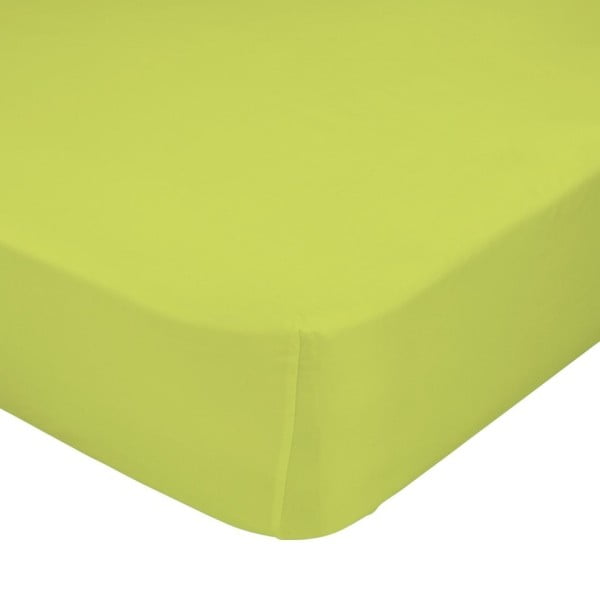 Zielone elastyczne prześcieradło HF Living Basic, 90x200 cm
