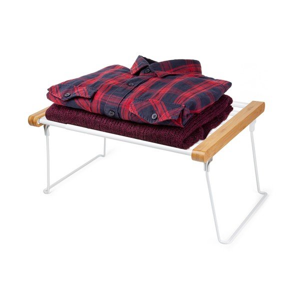 Biała regulowana półka do szafy na ubrania Compactor Extandable Shelf Rack-image-3