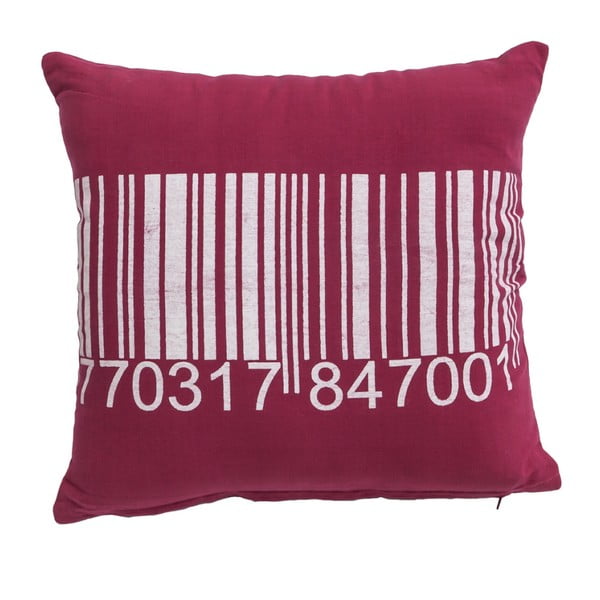 Czerwona poduszka Novita Bardcode, 45x45 cm