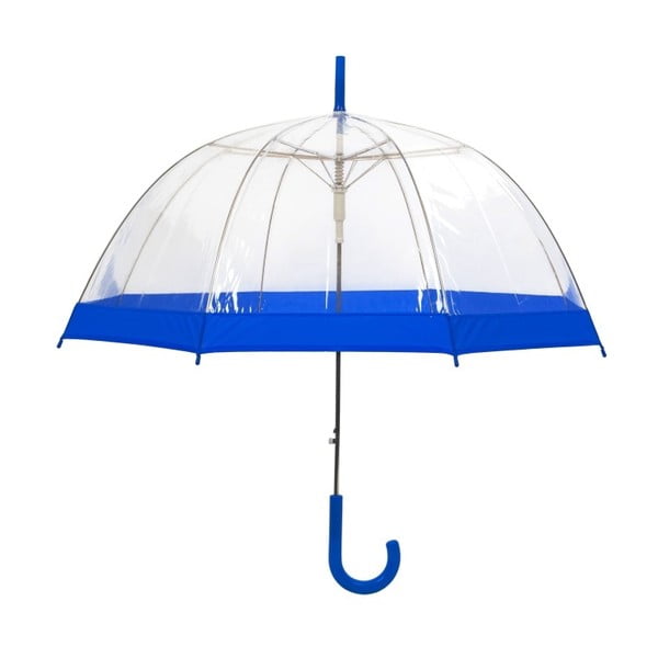 Przezroczysty parasol z niebieskimi detalami Ambiance Birdcage Border, ⌀ 85 cm