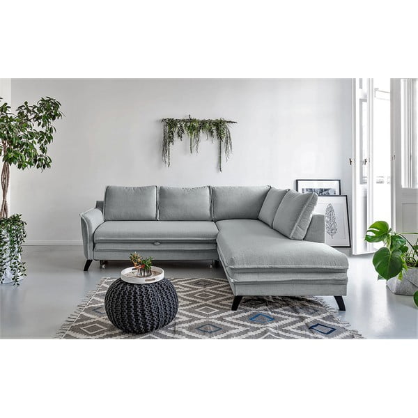 Jasnoszary narożnik rozkładany Miuform Charming Charlie L, prawostronny-image-1