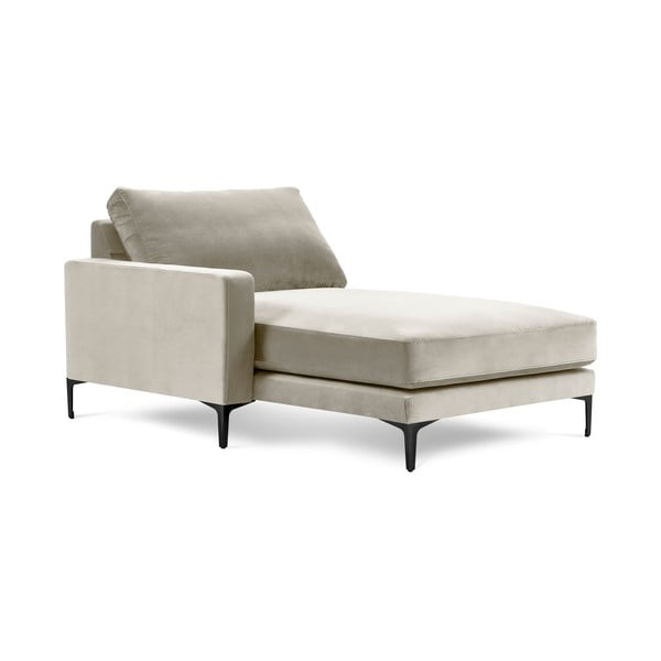 Beżowy aksamitny szezlong Kooko Home Harmony, lewostronny-image-2
