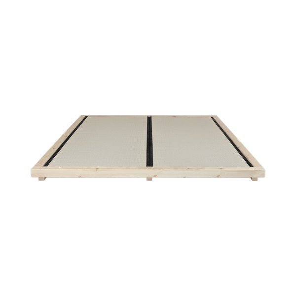 Łóżko dwuosobowe z drewna sosnowego z materacem i tatami Karup Design Dock Double Latex Natural/Natural, 140x200 cm-image-3