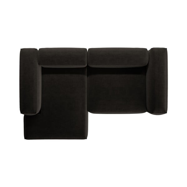 Czarny narożnik (lewostronny/z szezlongiem) Bergamo – Cosmopolitan Design-image-3