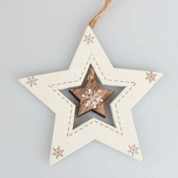 Biała wisząca dekoracja w kształcie gwiazdy Dakls Star