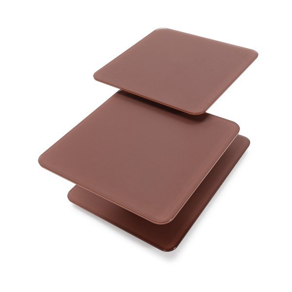 Szklany stolik w kolorze terakoty 54x115 cm Elvi – Marckeric-image-3